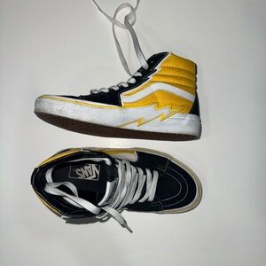 Vans Kids High-Top Sneakers - Black and Yellow Lightning